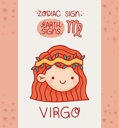 virgo sign cardのイラスト素材