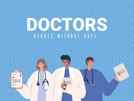 cute doctors posterのイラスト素材