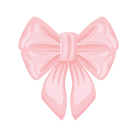 pink bow illustrationのイラスト素材