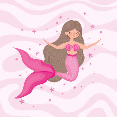 nice pink mermaidのイラスト素材