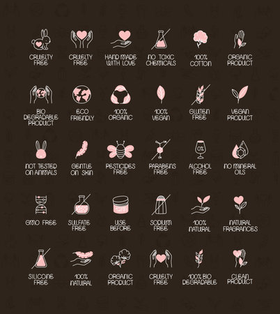 organic food labelsのイラスト素材