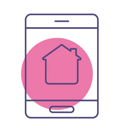 cellphone with home iconのイラスト素材