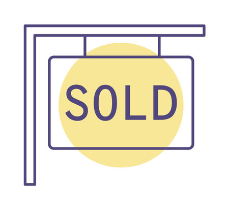 yellow sold signboardのイラスト素材