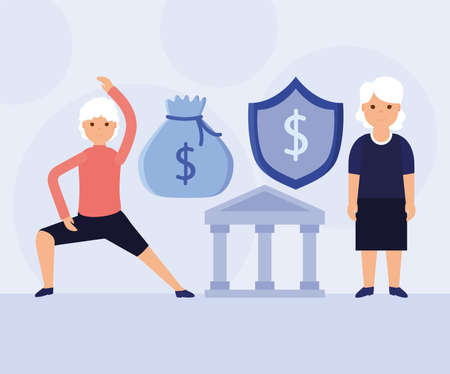 five retirement iconsのイラスト素材