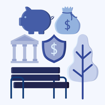 six retirement itemsのイラスト素材