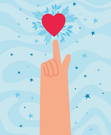 lovely hand cardのイラスト素材