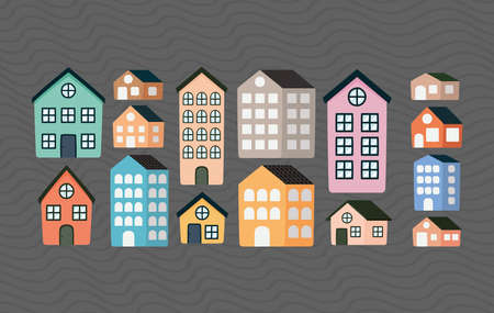 fifteen real estate itemsのイラスト素材