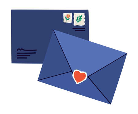 lovely envelopes illustrationのイラスト素材