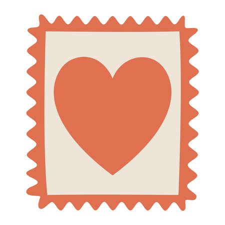 heart post stampのイラスト素材