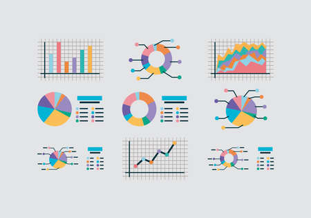 nine pretty graphsのイラスト素材