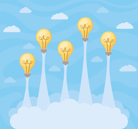 light bulbs launch cardのイラスト素材
