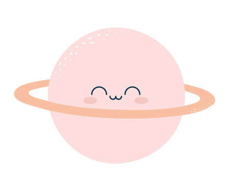 cute pink saturnのイラスト素材