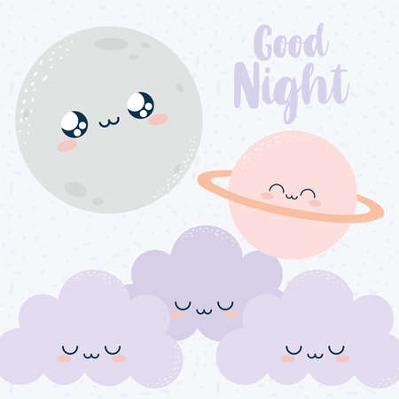 good night posterのイラスト素材
