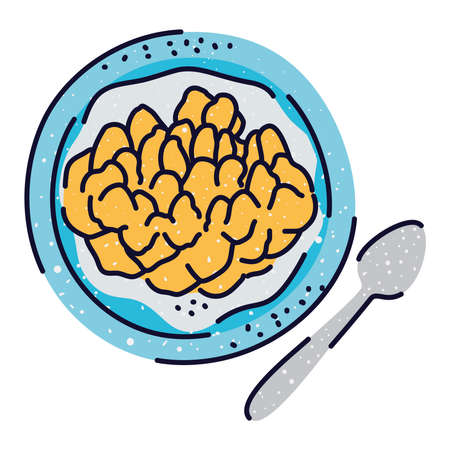 cereal plate designのイラスト素材