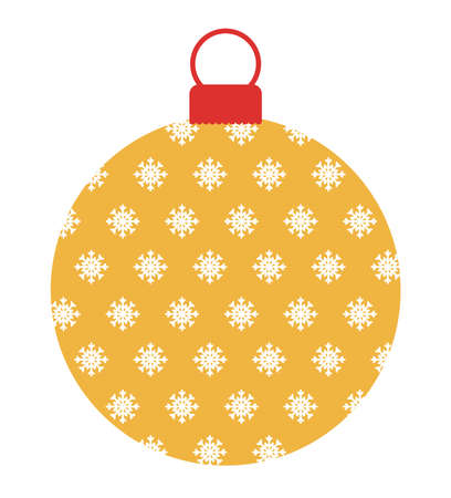 yellow christmas ballのイラスト素材