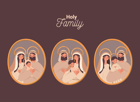 holy family portraitsのイラスト素材