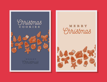 christmas cookies cardsのイラスト素材