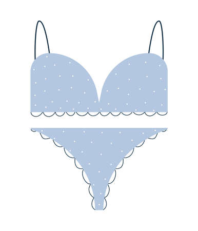 blue girl underwearのイラスト素材