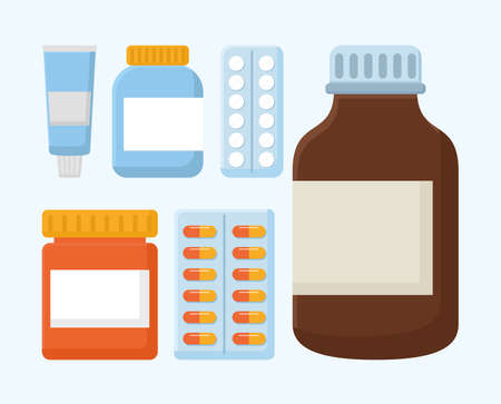 six medical itemsのイラスト素材