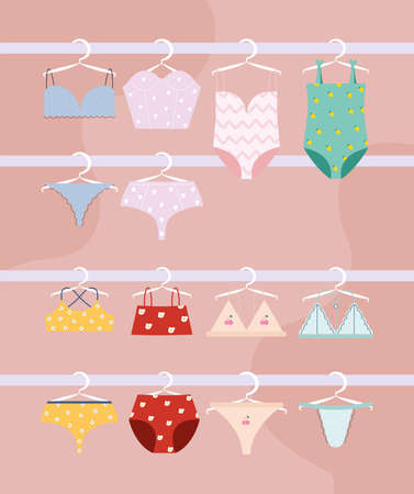 cute lady underwearsのイラスト素材