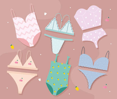 beautiful lady underwearsのイラスト素材