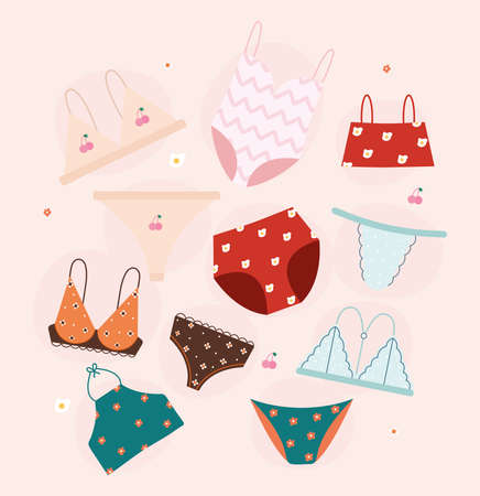 nice lady underwearsのイラスト素材