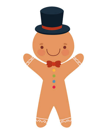smiling gingerbread man desingのイラスト素材