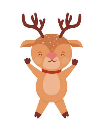 smiling reindeer illustrationのイラスト素材