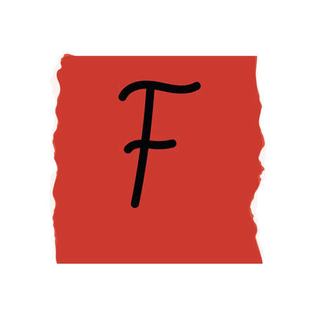 ransom paper with letter Fのイラスト素材