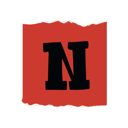 ransom note with letter Nのイラスト素材