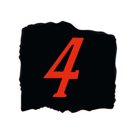 ransom note with number 4のイラスト素材
