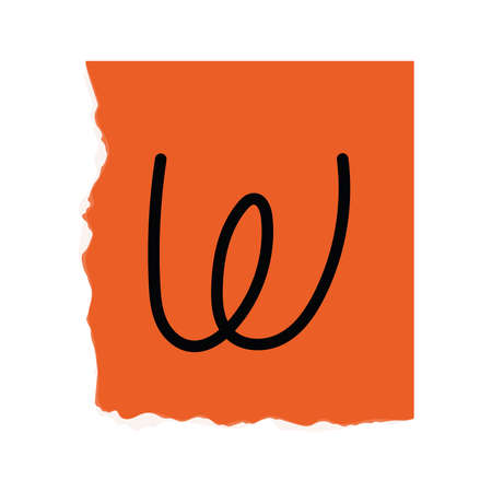 ransom paper with letter Wのイラスト素材