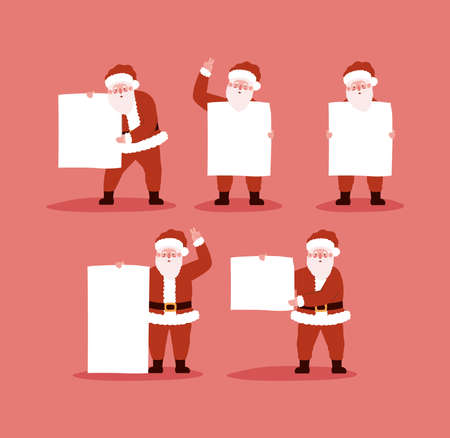 five santa clousのイラスト素材