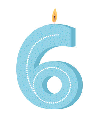 six birthday candleのイラスト素材
