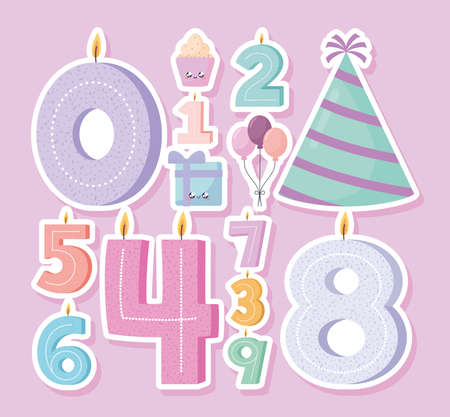 birthday candles itemsのイラスト素材
