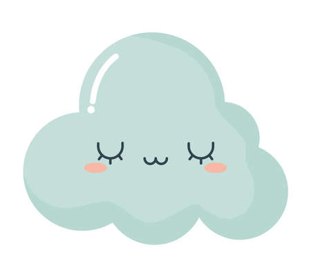 cute blue cloudのイラスト素材