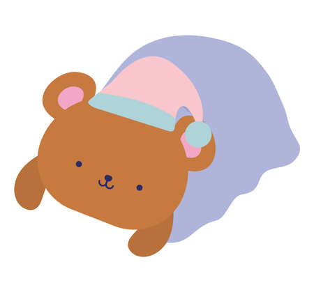 sleepy teddy bearのイラスト素材