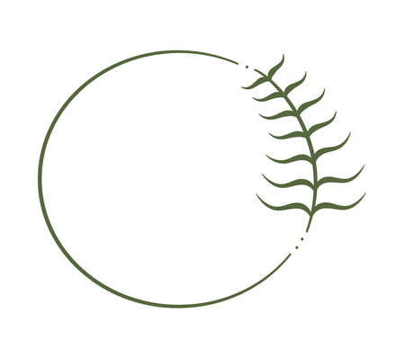circle laurel wreath illustrationのイラスト素材