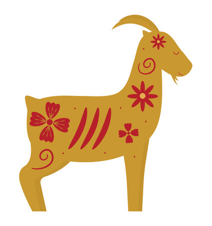 chinese zodiac goatのイラスト素材