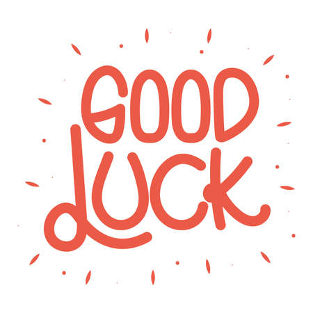 good luck letteringのイラスト素材