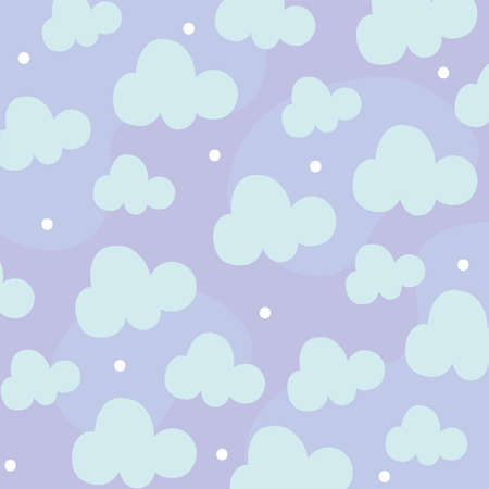 cute clouds patternのイラスト素材