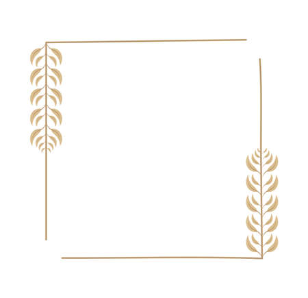 golden square laurel wreathのイラスト素材