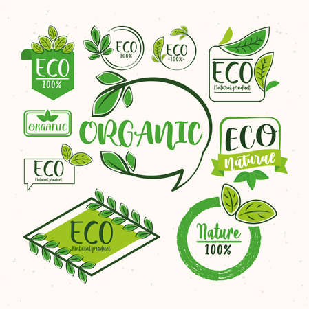 ten eco labelsのイラスト素材