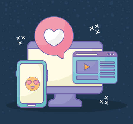 social media cartelのイラスト素材