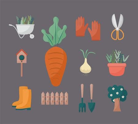 eleven garden itemsのイラスト素材