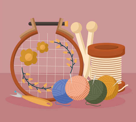 sewing items cartelのイラスト素材