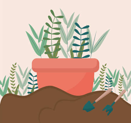 gardering pot cardのイラスト素材