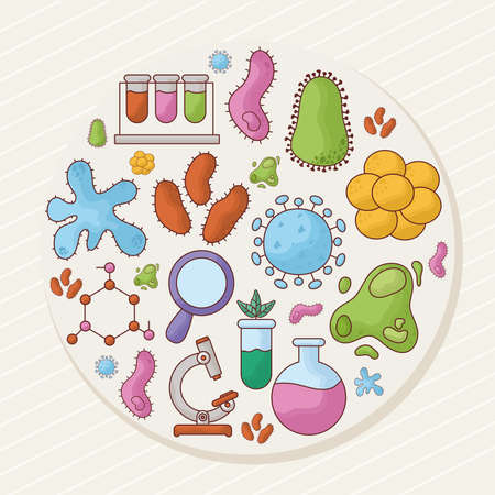 card of biology itemsのイラスト素材