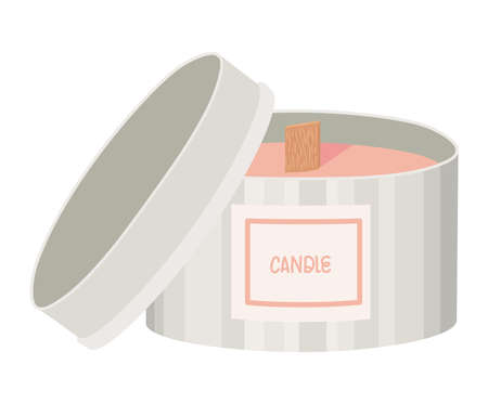 gray candle jarのイラスト素材