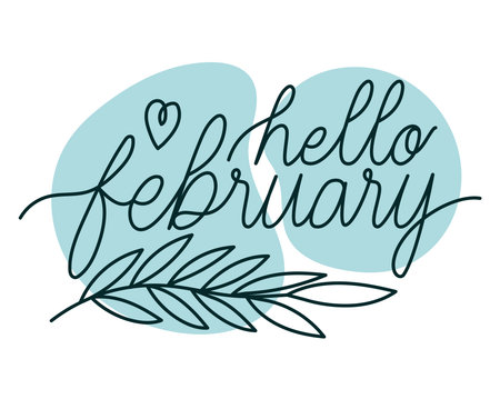 phrase of hello februaryのイラスト素材